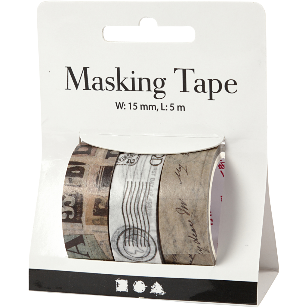 Maskeringstape Creativ Company L  5 m 3 Rl/1 Pk
