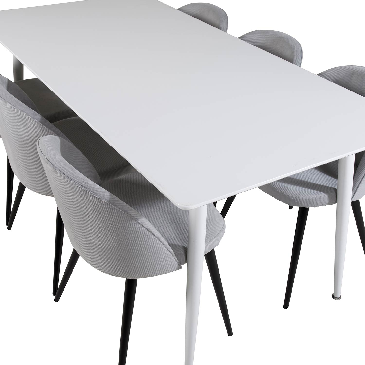 Spisegruppe Venture Home Pobbie med 6 Valentina Stoler Manchester