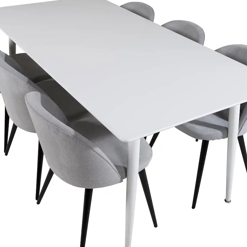 Spisegruppe Venture Home Pobbie med 6 Valentina Stoler Manchester