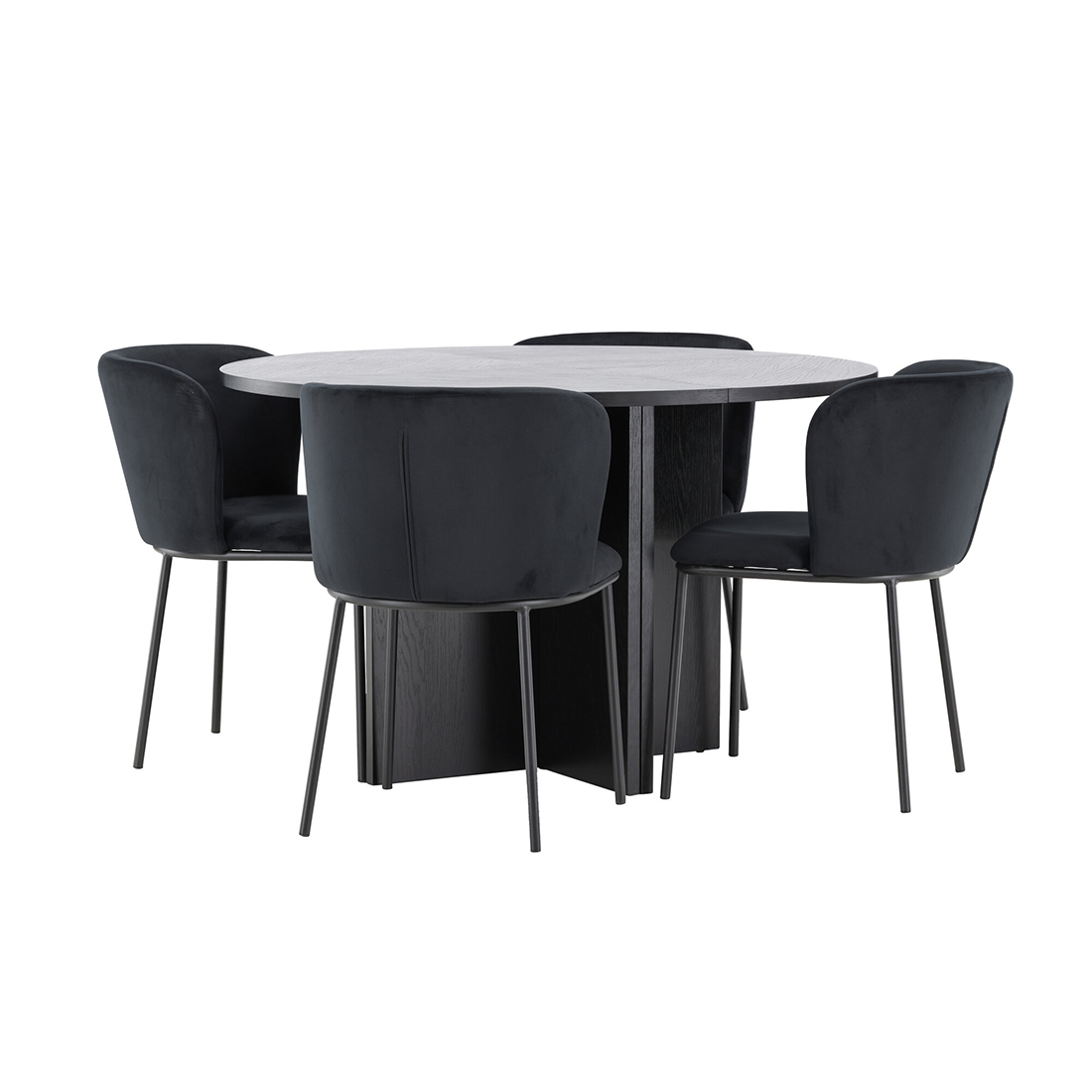 Spisegruppe Venture Home Strada Ø120 cm med 4st Edina Spisestoler