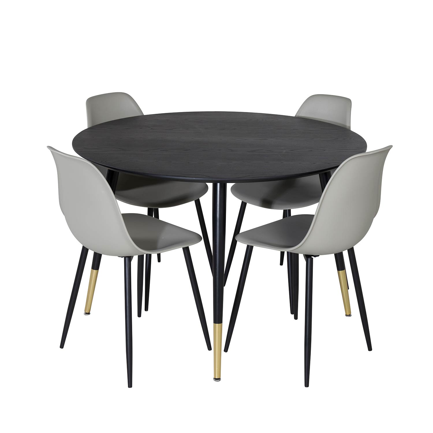 Spisegruppe Venture Home Dipp Ø115 cm med 4 Polar Plast Stoler