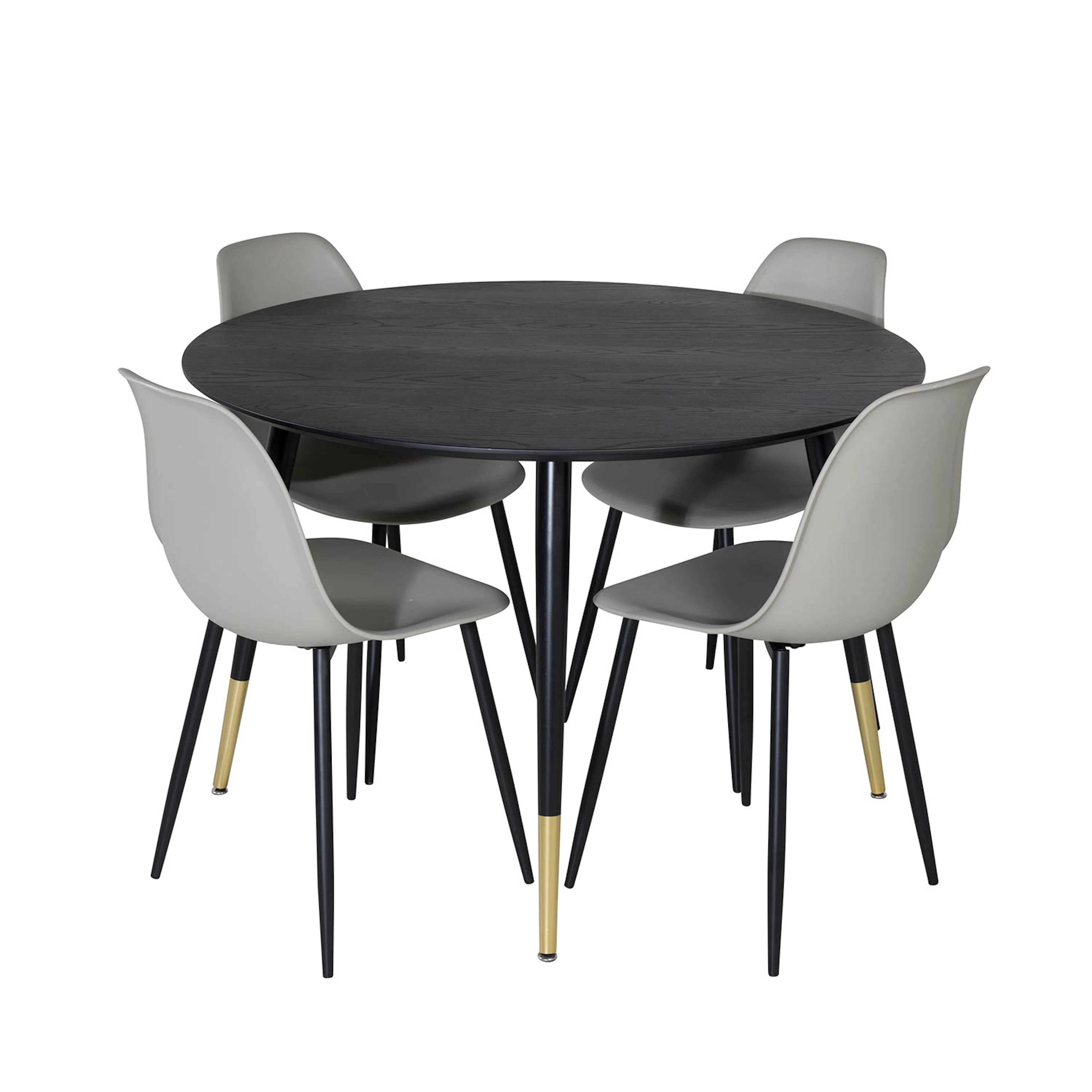 Spisegruppe Venture Home Dipp Ø115 cm med 4 Polar Plast Stoler