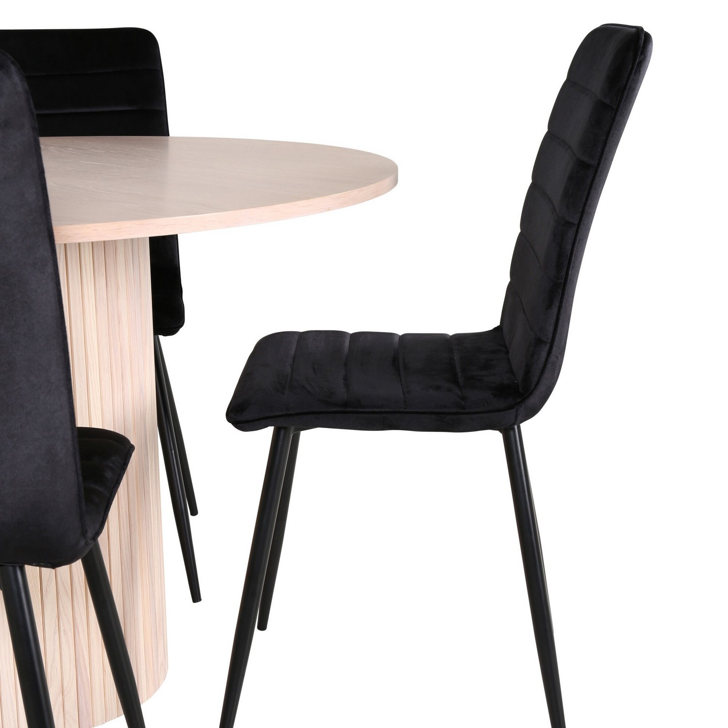 Spisegruppe Venture Home med Bianca Spisebord og 4 Walerina Spisestoler i Fløyel