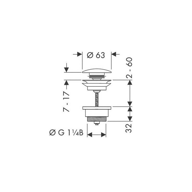 Bottenventil Hansgrohe Push-open