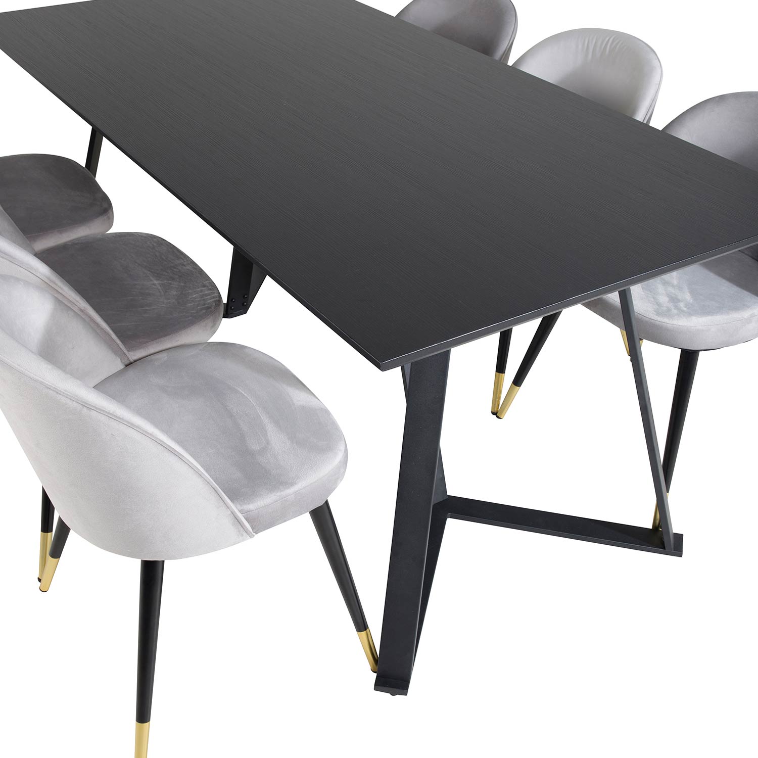 Spisegruppe Venture Home Madde med 6 Valentina Stoler Fløyel