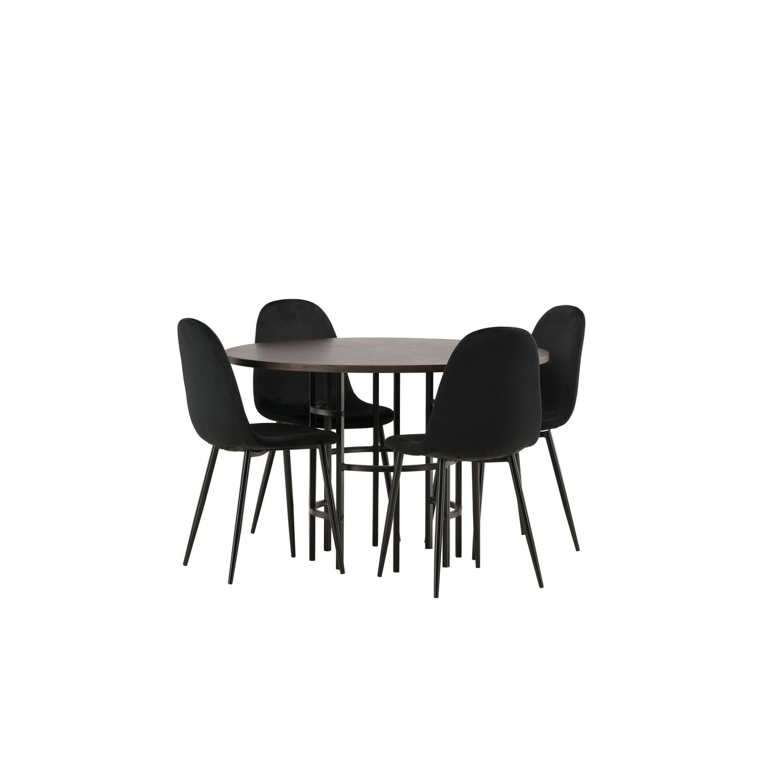 Spisegruppe Venture Home Copenhagen med 4 Polar Stoler Fløyel
