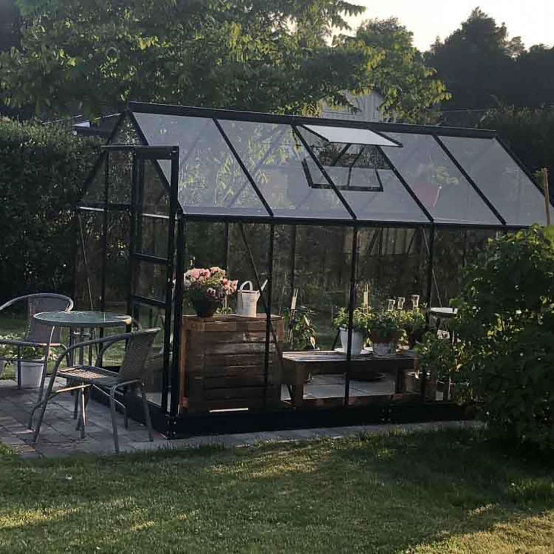 Drivhus Lykke PC 62 m2 Sort