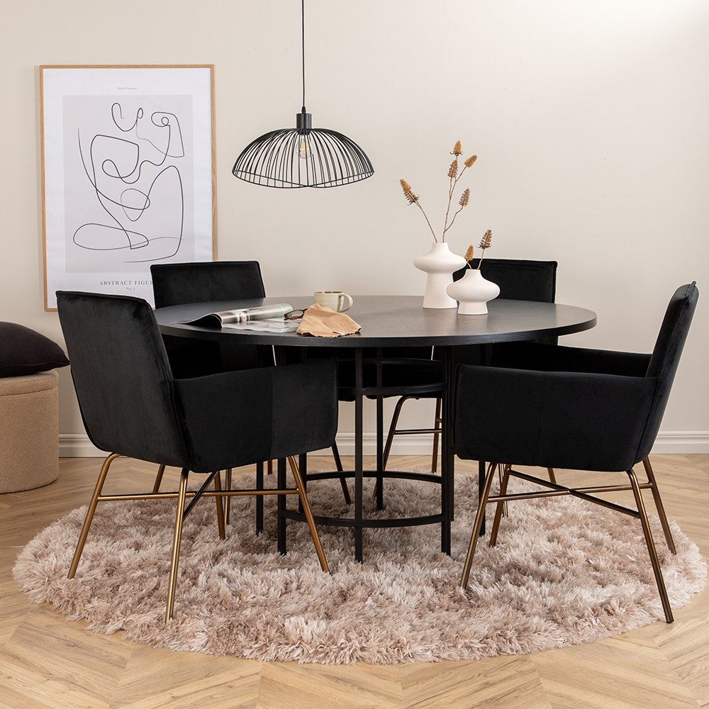 Spisegruppe furniture/fashion Copenhagen Ø140 cm med 4 Petra Stoler
