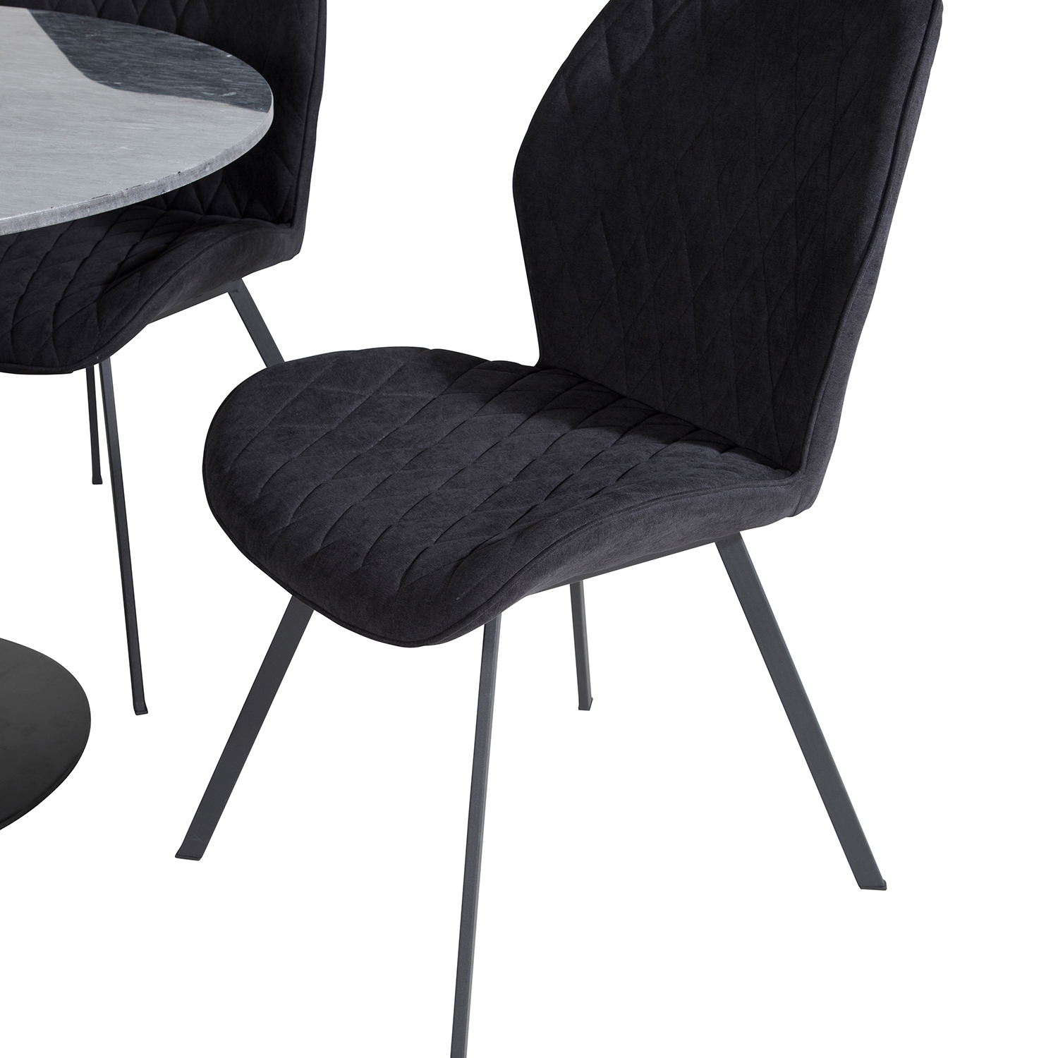 Spisegruppe Venture Home Estelle med 4 Geneva Stoler Polyester