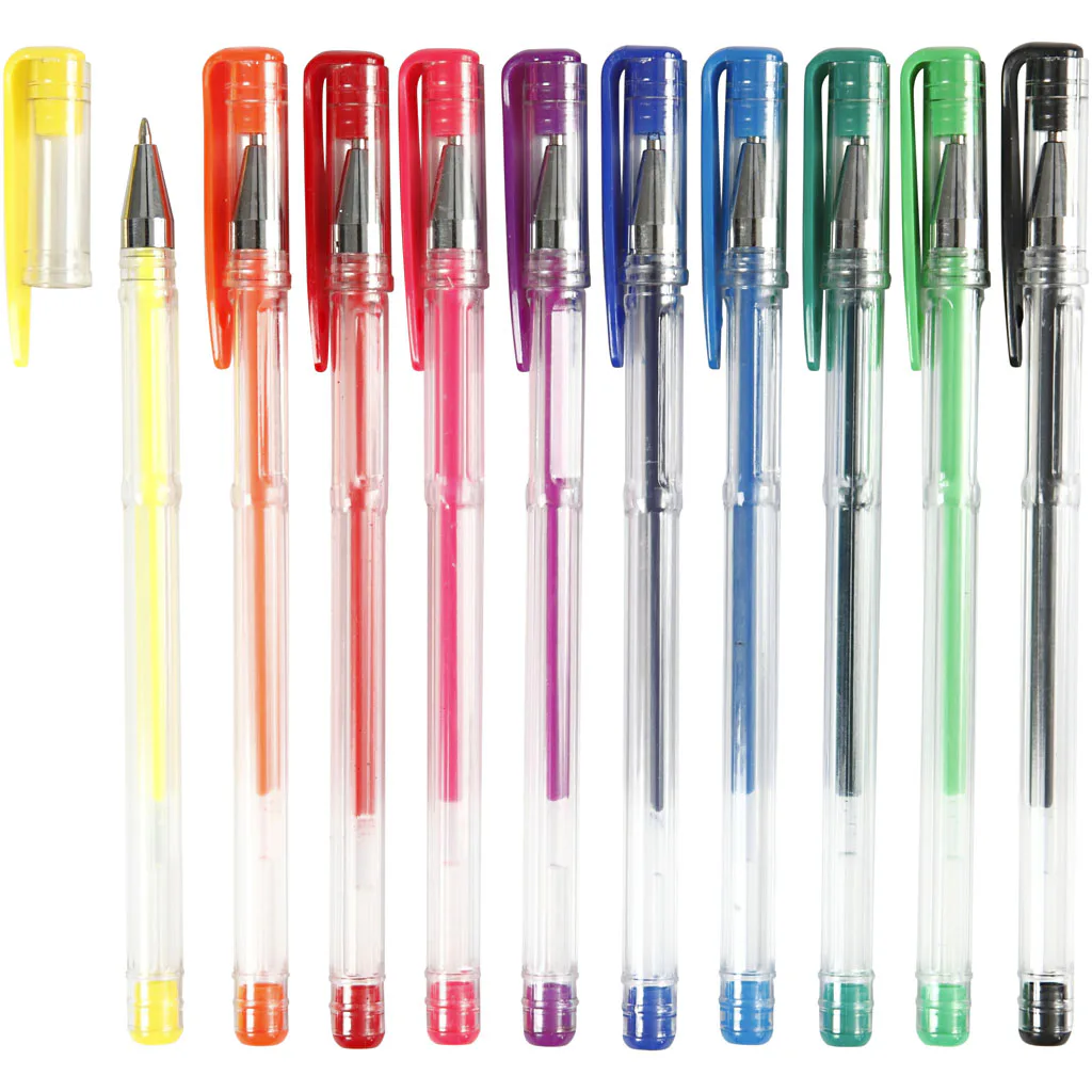 Kulepenn Creativ Company gel Ass Farger Strek 08 mm 10 Ass/1 Pk
