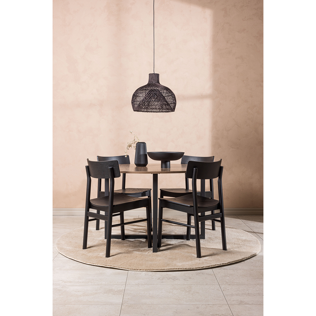 Spisegruppe Venture Home Durango Ø120 cm med 4st Montros Spisestoler