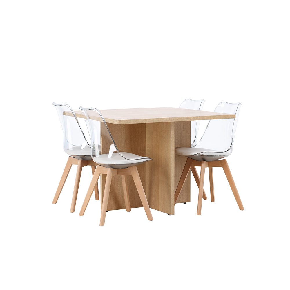 Spisegruppe Venture Home Leo med 4 Edvin Stoler