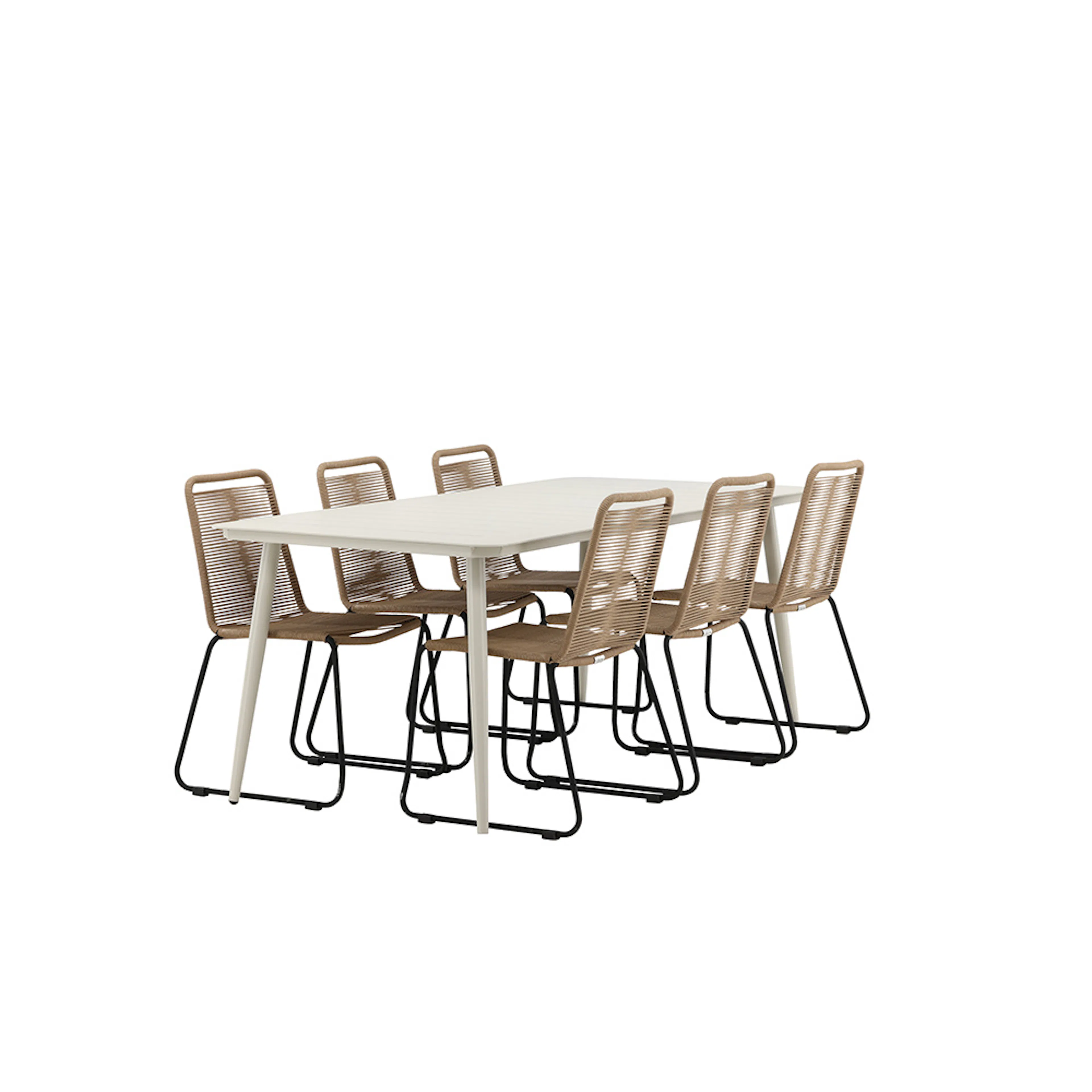 Spisegruppe Venture Home Lina med 6 Black Stoler