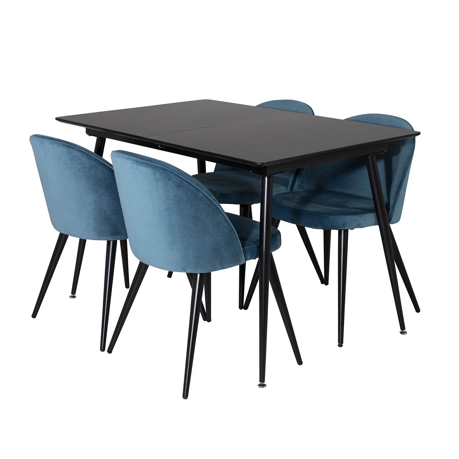 Spisegruppe Venture Home Silvia med Innleggsplate og 4 Valentina Stoler