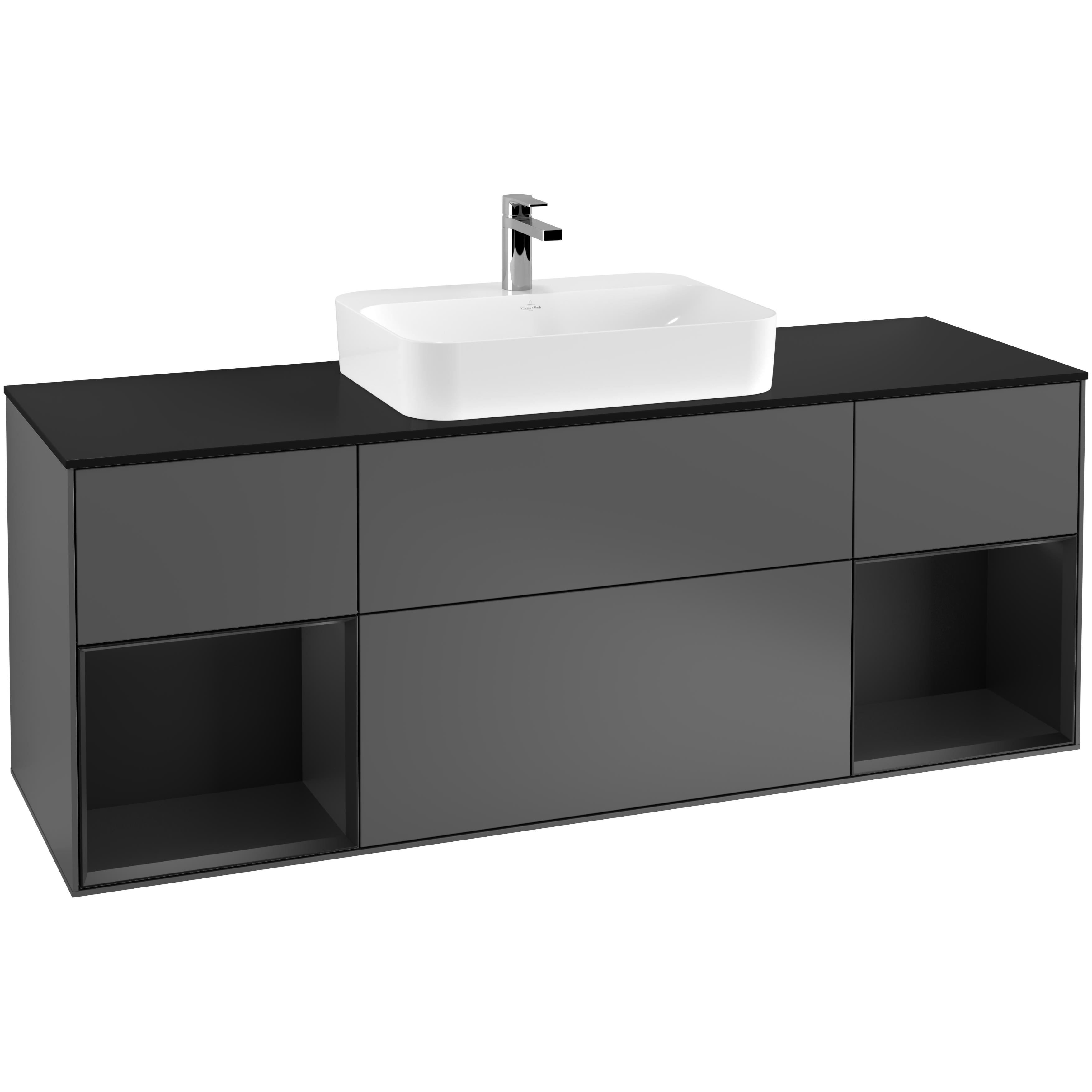 Tvättställsskåp Villeroy & Boch Finion med Två Hyllor och Bänkskiva för Ytmonterat Tvättställ