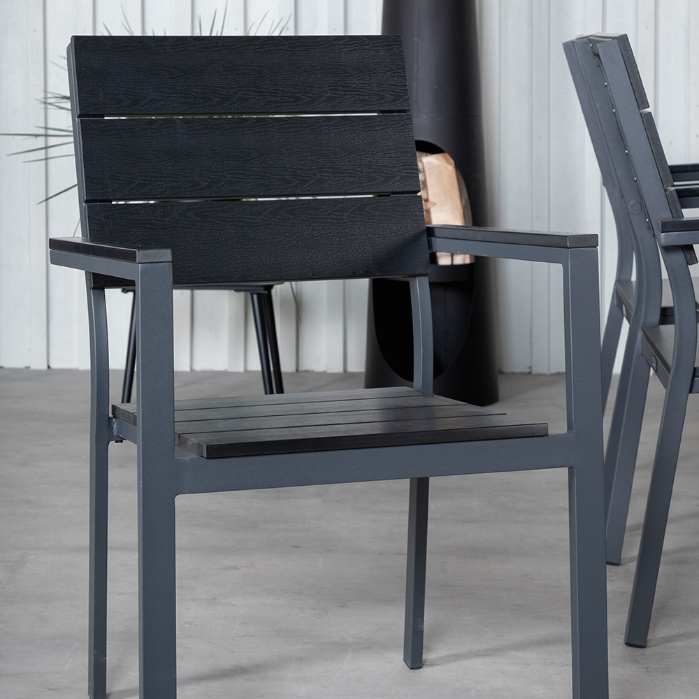 Spisegruppe Venture Home King med 6 Lede Stablebare Spisestoler