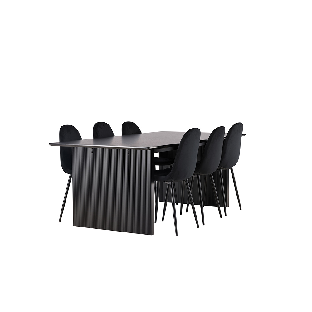Spisegruppe Venture Home Vail med 6 Polar Stoler Fløyel