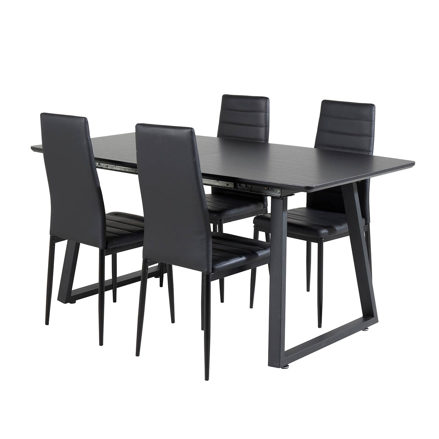 Inca Extentiontable-Black top/Slim High Back Chair-Black_4 Sort/Sort
