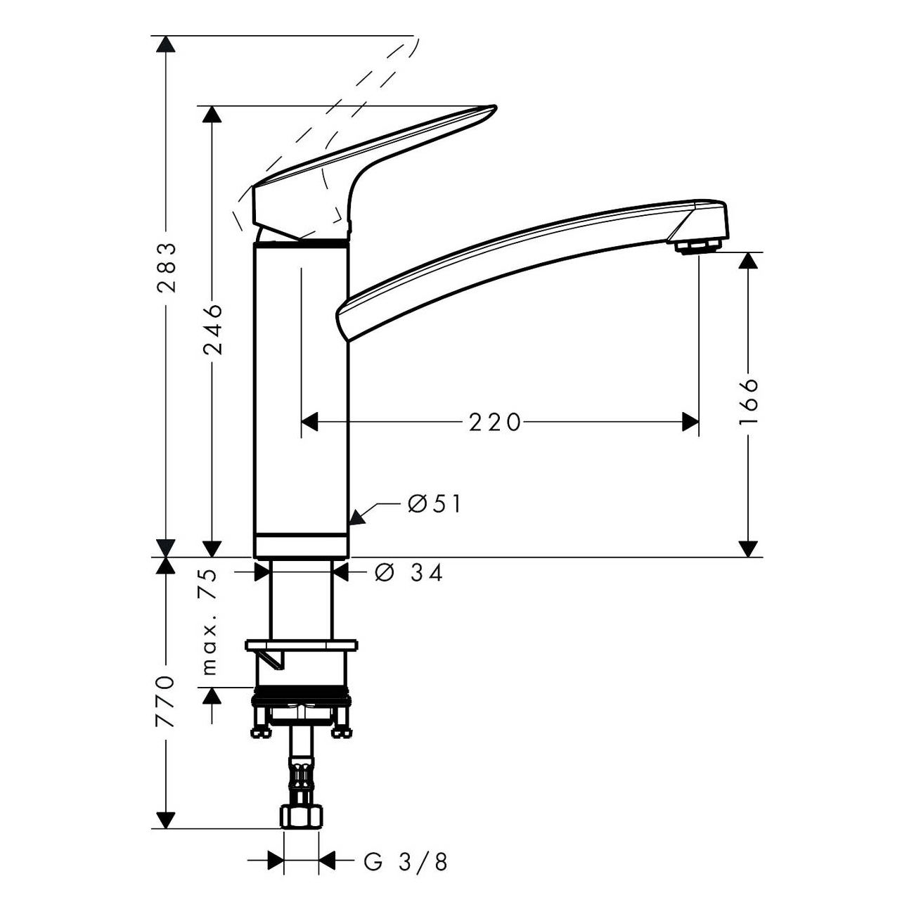 Kjøkkenbatteri Hansgrohe Logis M31