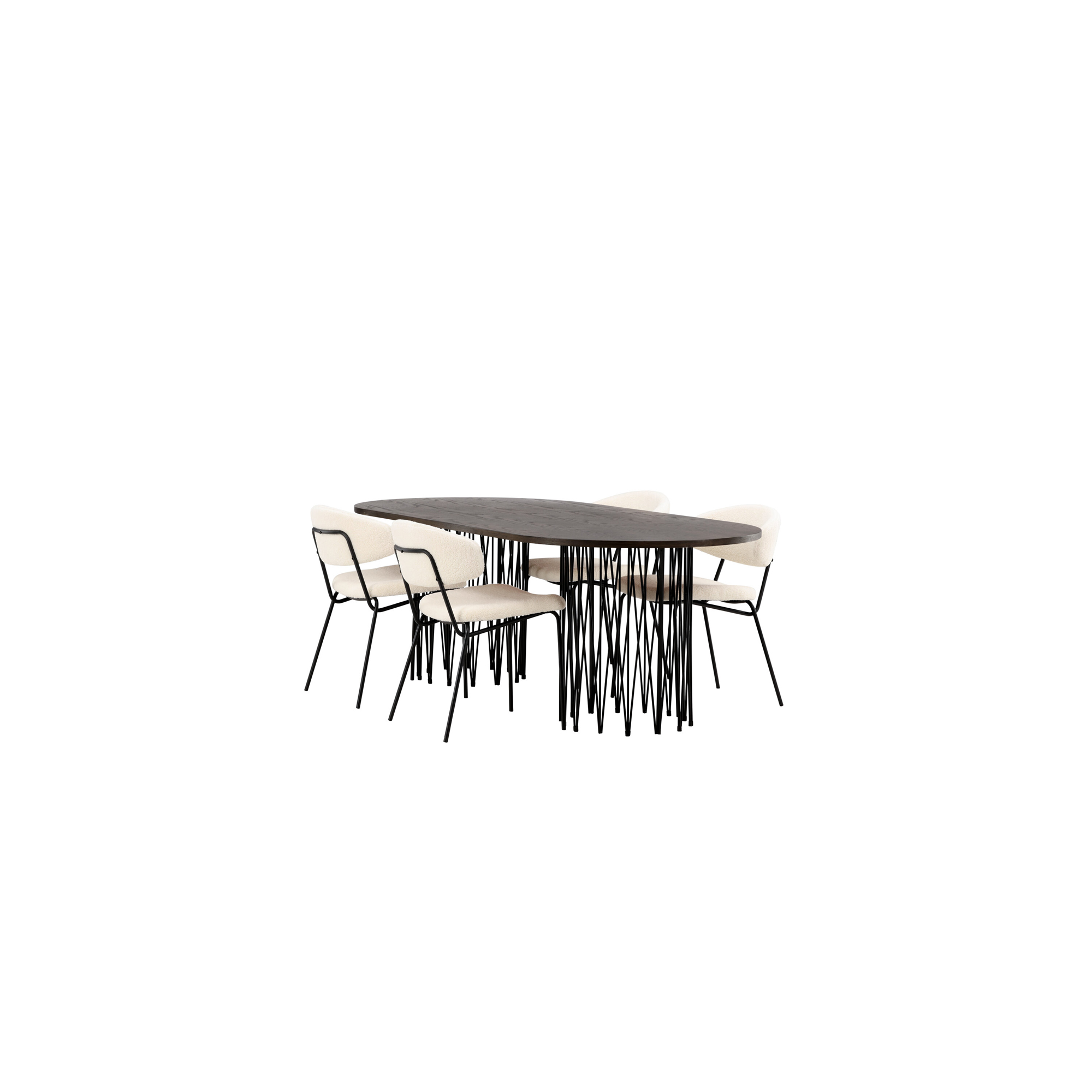 Spisegruppe furniture/fashion Stone med 4 Chico Stoler