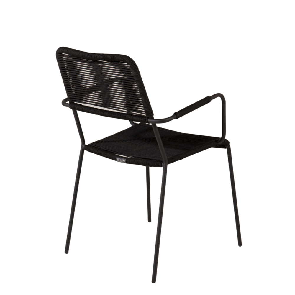 Lindos Armchair - Black Alu / Black Rope Sort