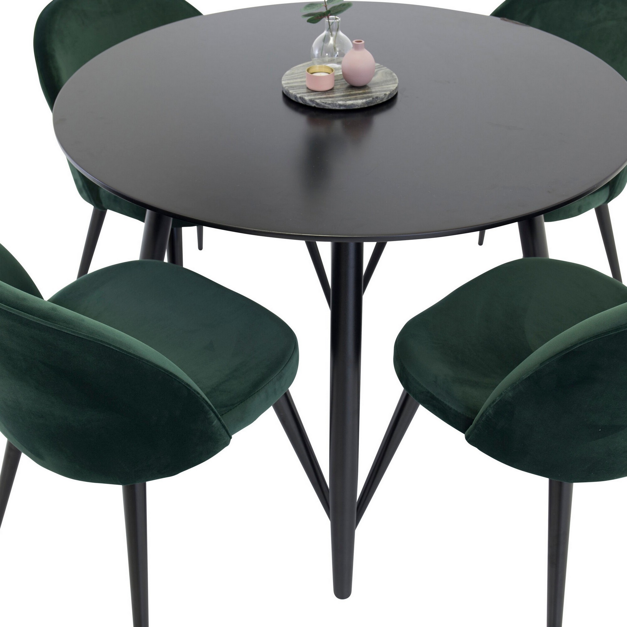 Spisegruppe Venture Home Plaza med 4stk Velvet Stoler