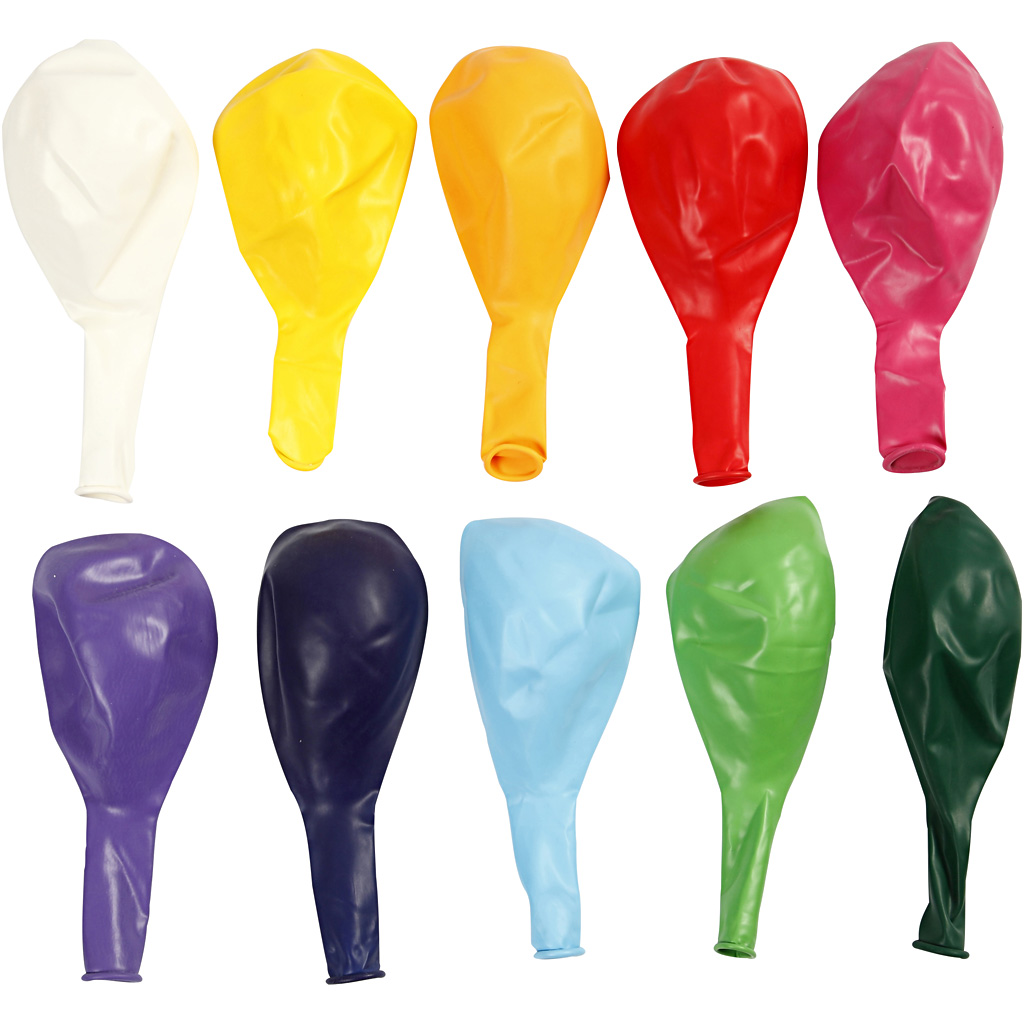 Ballonger Creativ Company Runde 23 cm 10 stk/1 Pk Ass Farger