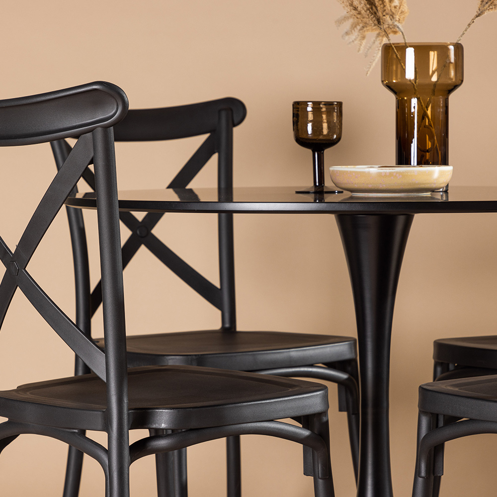 Spisegruppe Venture Home Glade Ø 100 cm med 4 Crosett Stoler