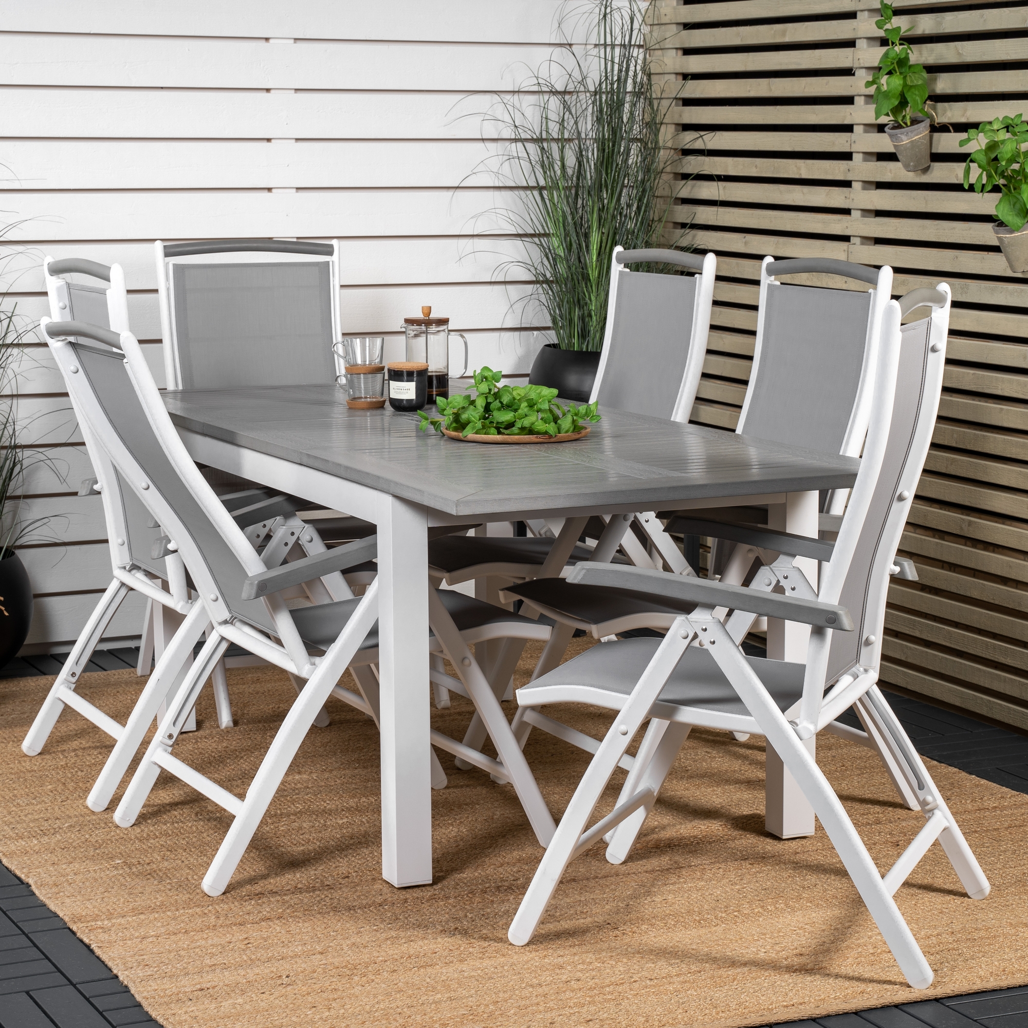 Spisegruppe Venture Home Aleyna 152/210 med 6 Stoler