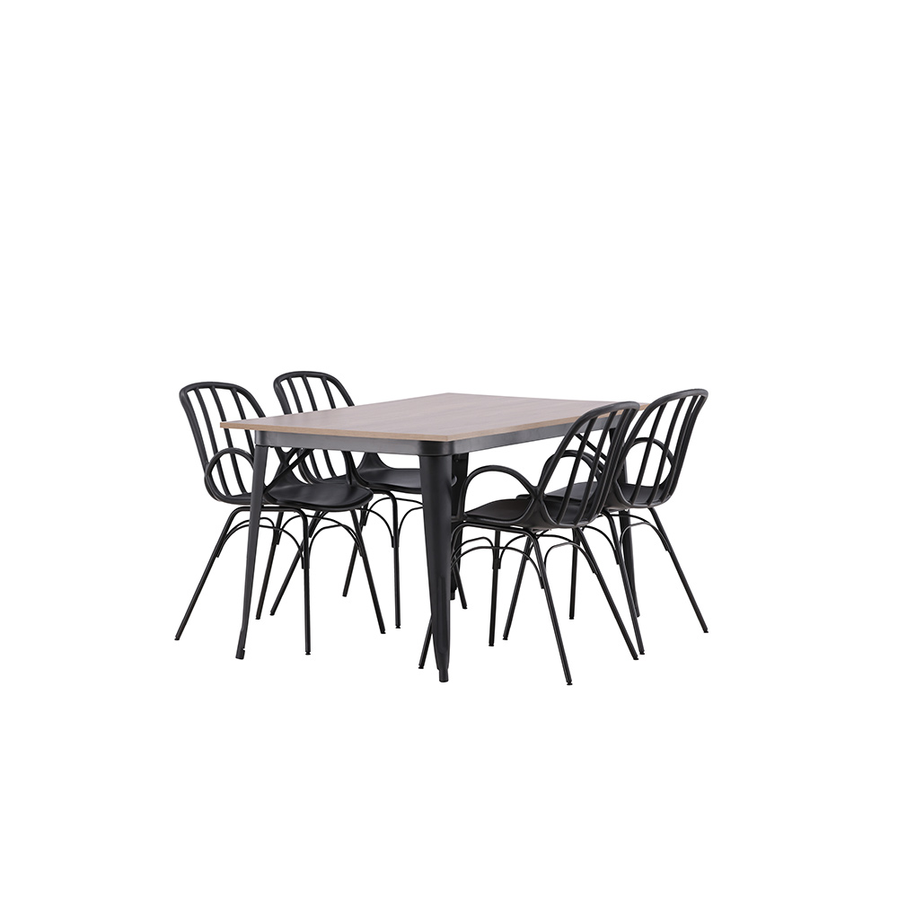 Spisegruppe Venture Home Tempe 140 cm med 4 Dyrön Stoler