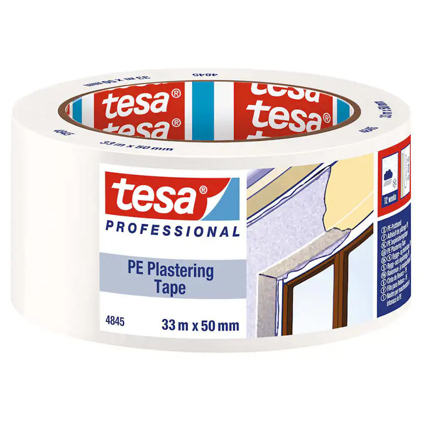 Byggteip Tesa PE 4845 Hvit 33 m x 50 mm