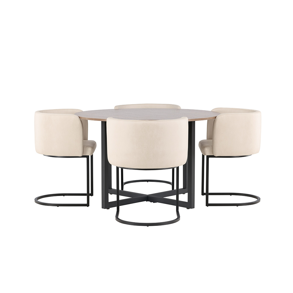 Spisegruppe Venture Home Durango Ø 120 cm med 4 Simrishamn Stoler