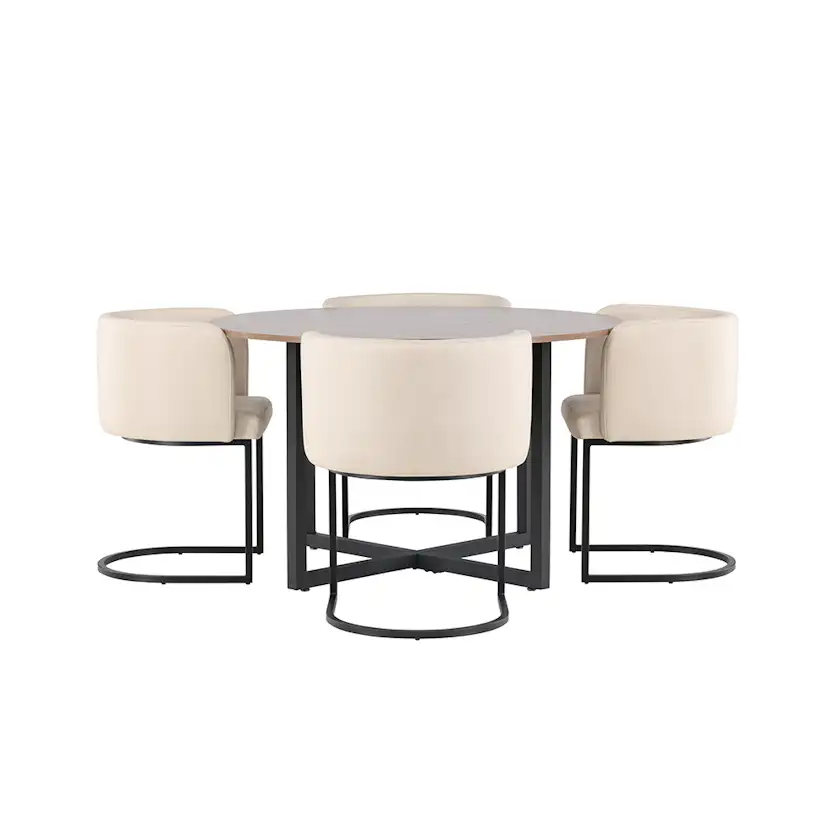Spisegruppe Venture Home Durango Ø 120 cm med 4 Simrishamn Stoler