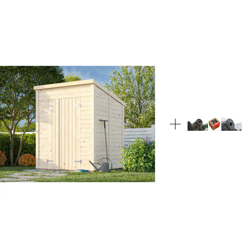 Redskapsbod Palmako Leif 3,1 m2 med Papp, Spiker og SBS Takbelegg