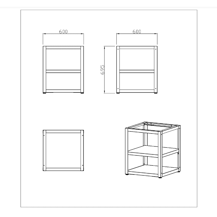 Grunnmodul Myoutdoorkitchen Nordic Line 60 cm