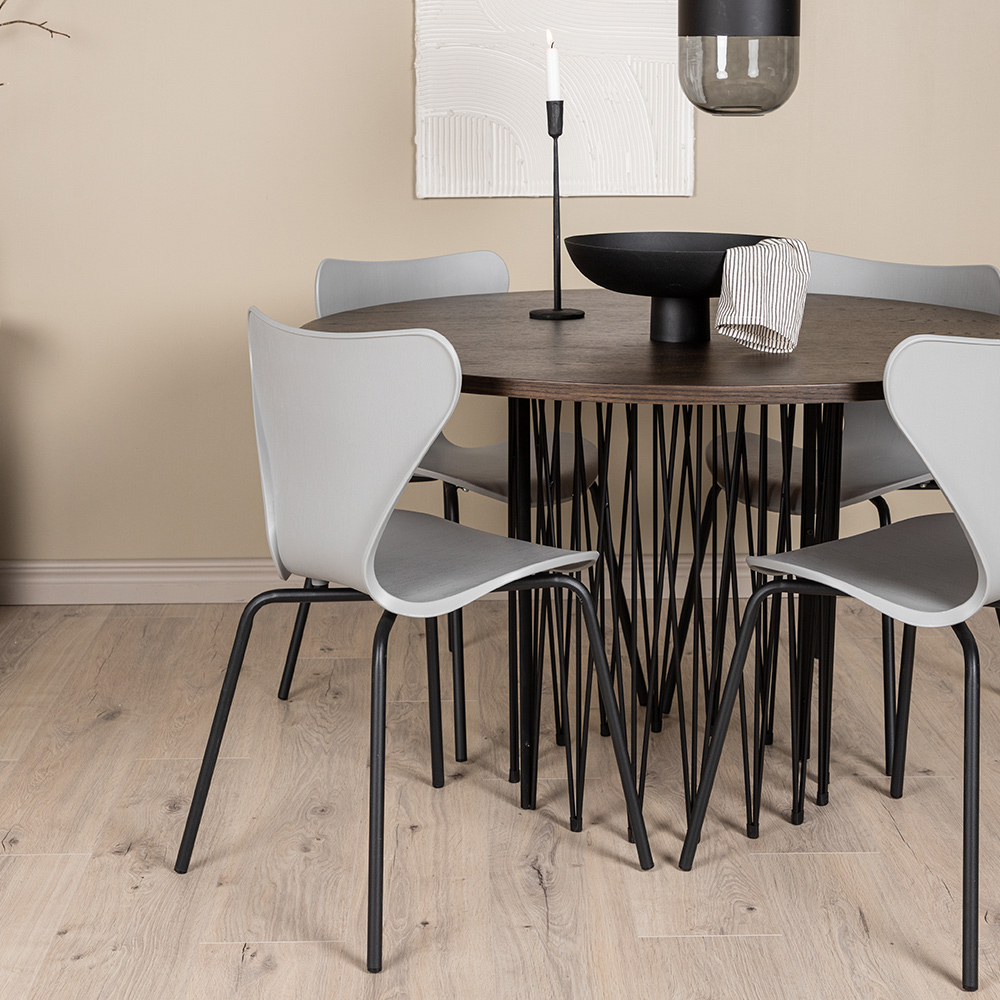 Spisegruppe furniture/fashion Stone med 4 Estes Stoler