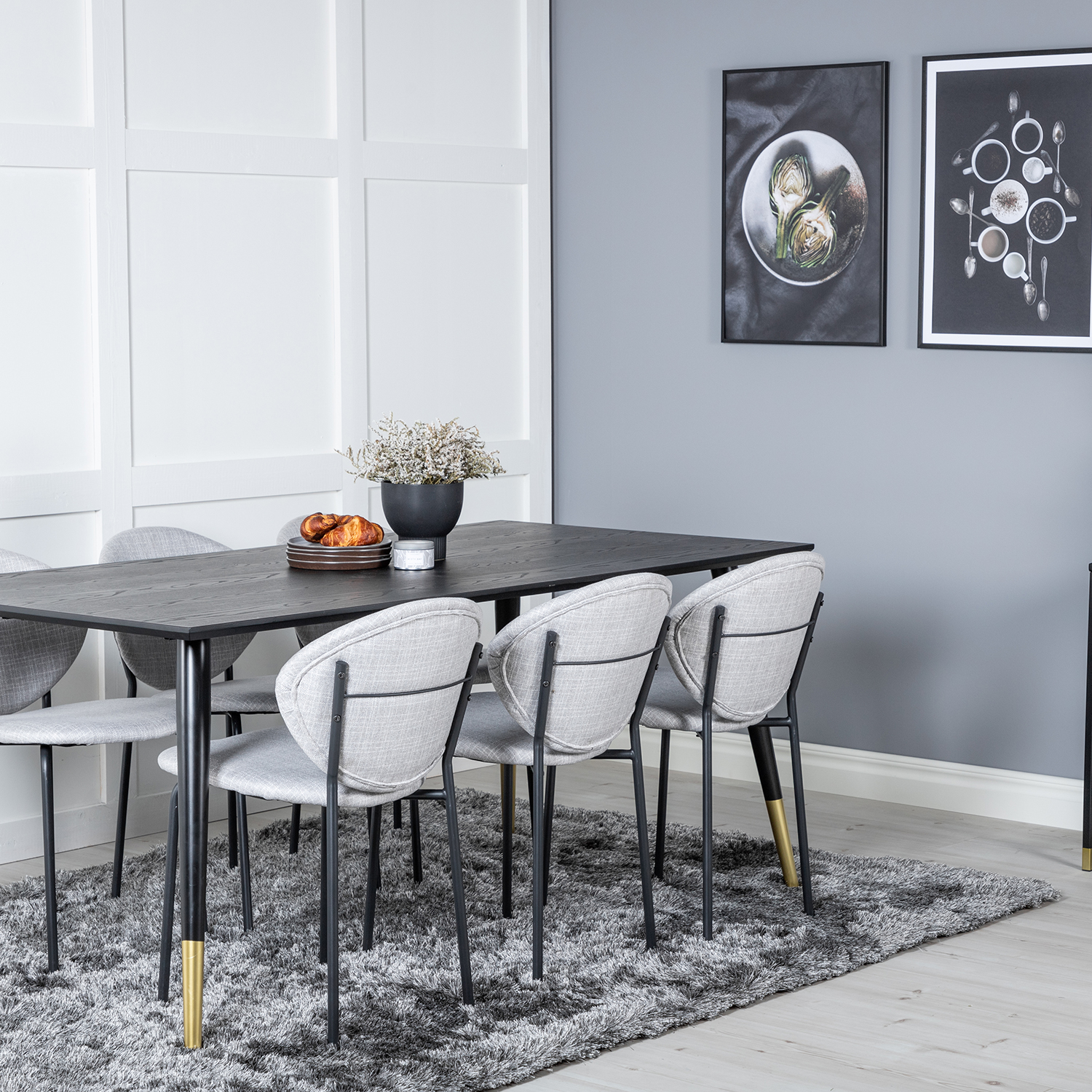 Spisegruppe Venture Home Disa med 6 Valor Stoler