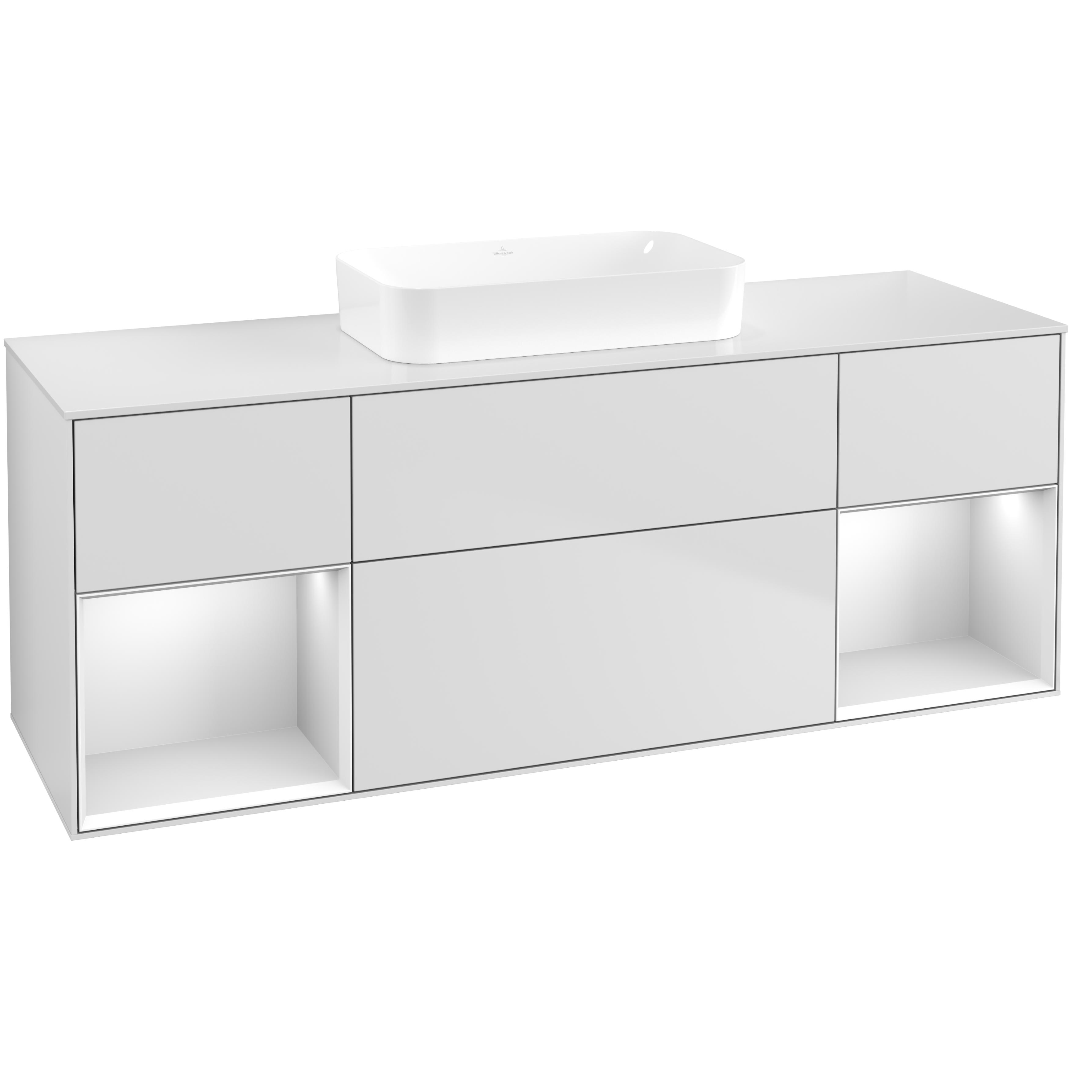 Tvättställsskåp Villeroy & Boch Finion med Två Hyllor och Bänkskiva för Fristående Tvättställ