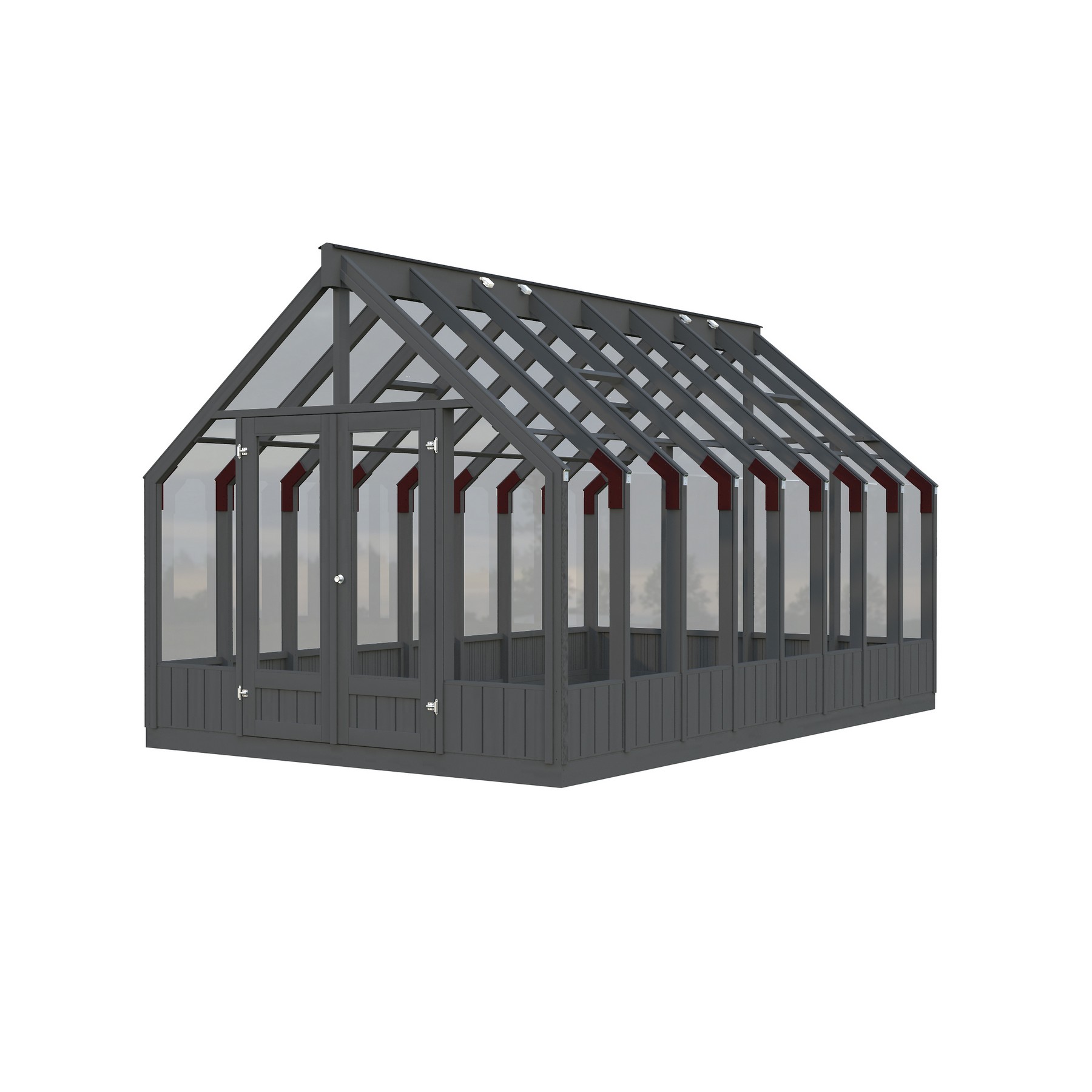 Drivhus Palmako Emilia 13,8 M2 Gråmalt