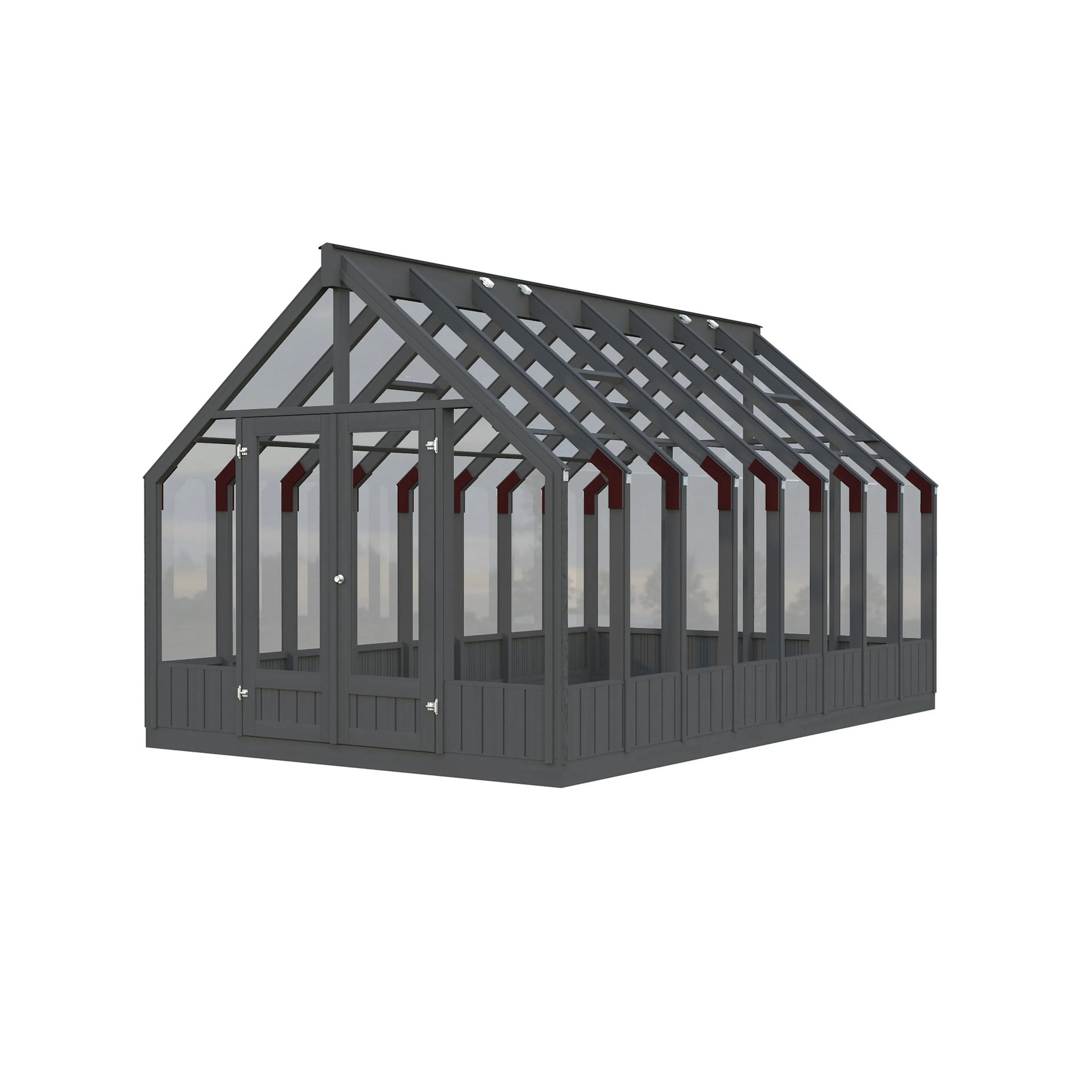 Drivhus Palmako Emilia 13,8 M2 Gråmalt
