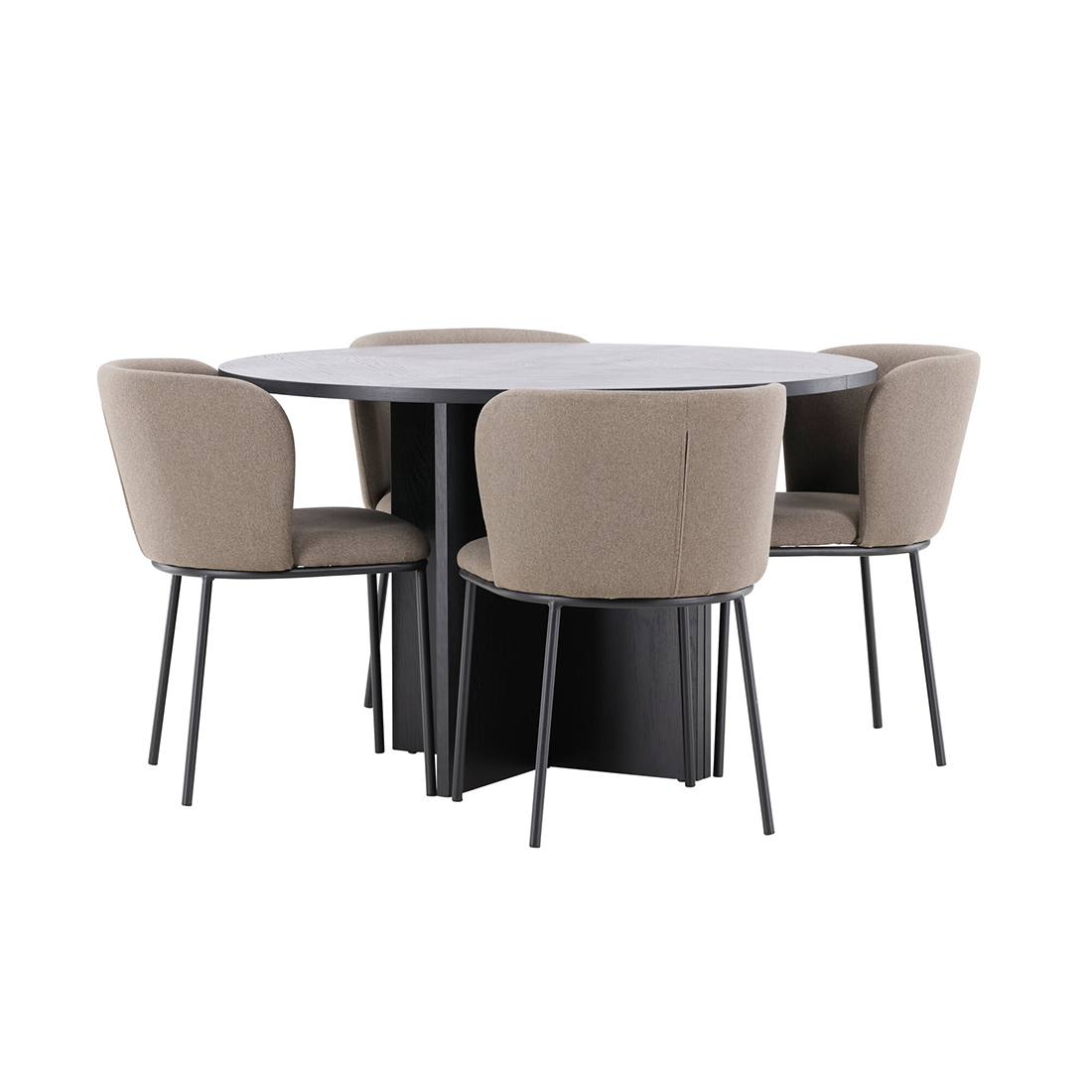 Spisegruppe Venture Home Strada Ø120 cm med 4st Edina Spisestoler
