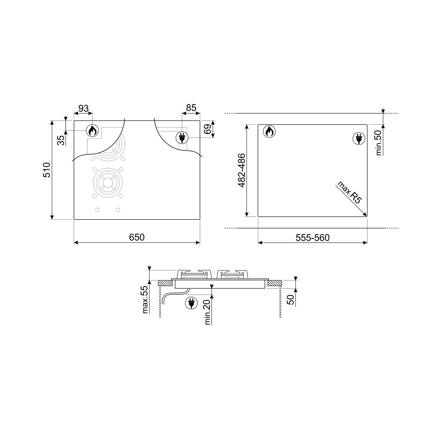 Kombinasjonstopp Smeg Classic PM3643D