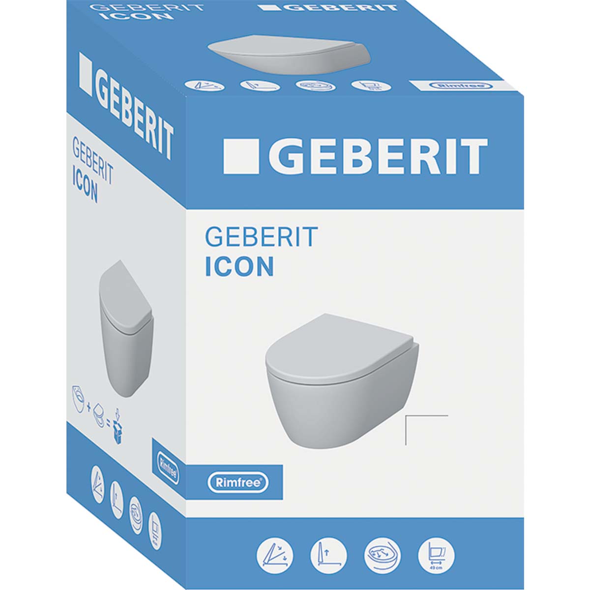 Vägghängd Toalettstol Geberit iCon Rimfree Kompakt