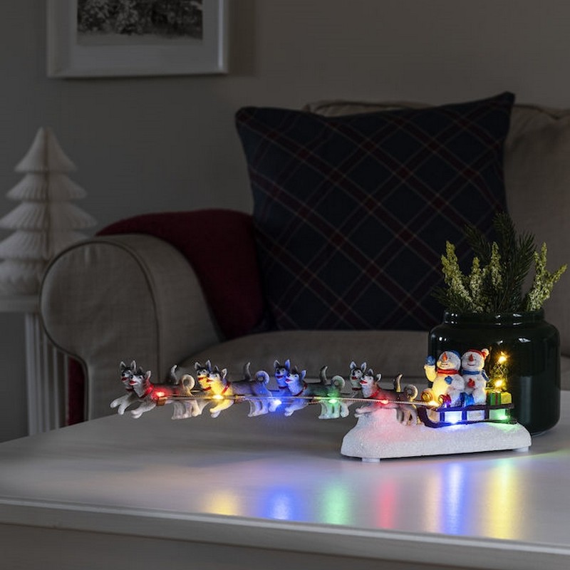 Juleby Gnosjö Konstsmide Snømenn med Hunder LED
