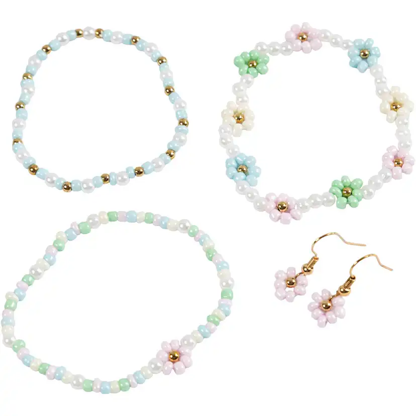 Smykker Creativ Company Mini DIY Kit Elastisk Armbånd og Ørering