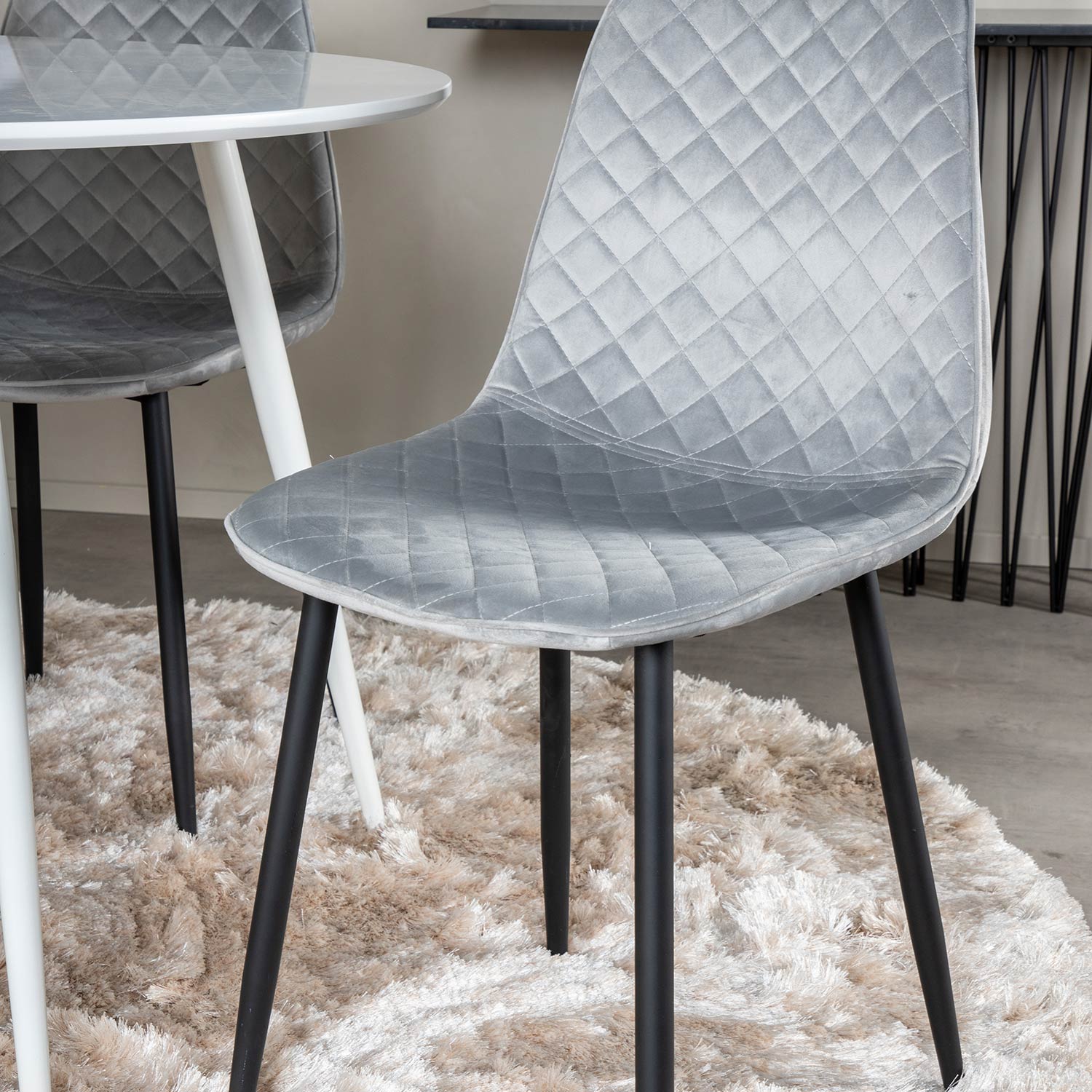 Spisegruppe Venture Home Plake med 4 Phoi Stoler Fløyel Rundt