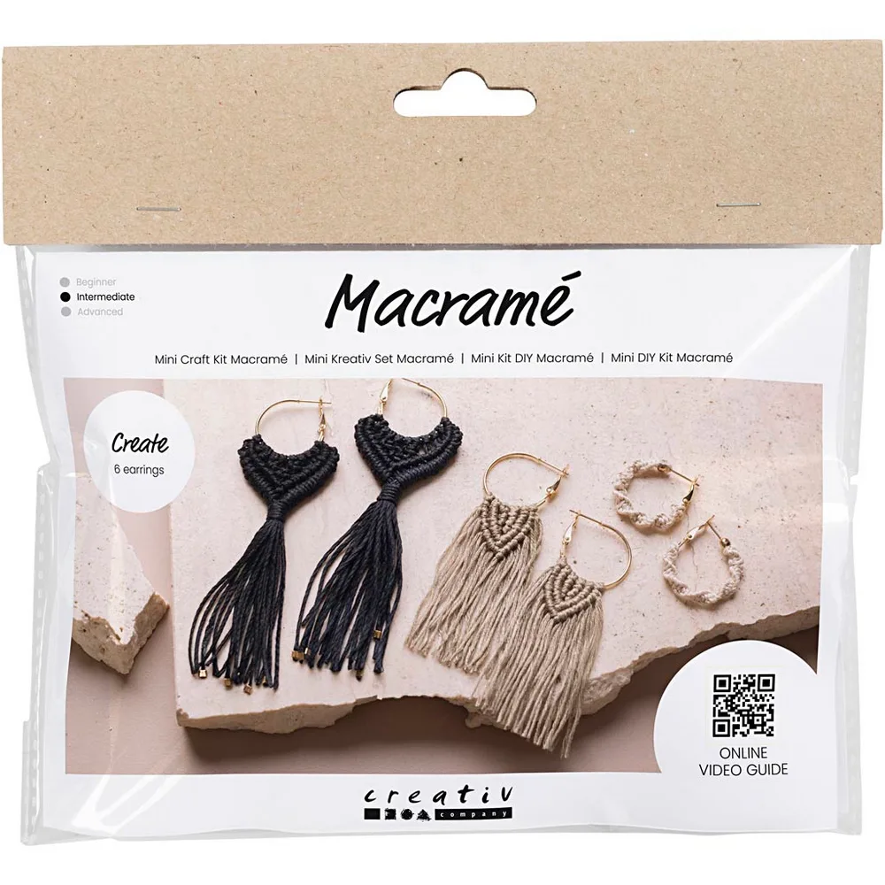 Hobbysett Creativ Company Mini DIY Kit Øreringer Makramè