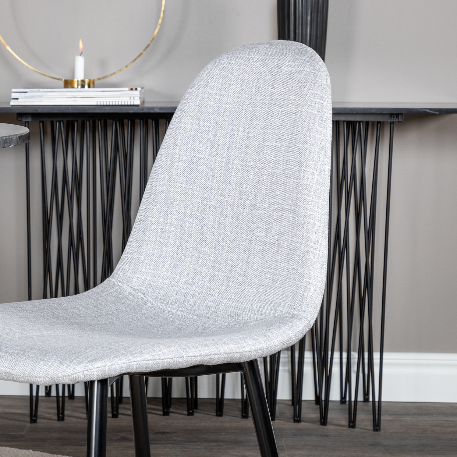 Spisegruppe Venture Home Estelle med 4 Pobbie Stoler Polyester