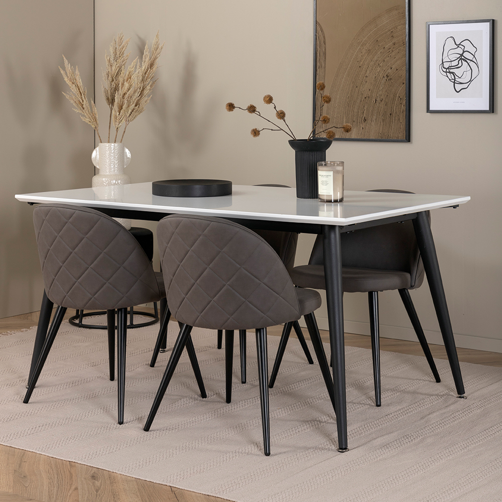 Spisegruppe Venture Home Jolie med 4 Valentina Stitcthes Stoler Mikrofiber
