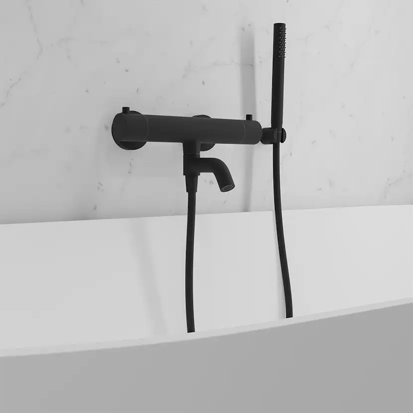 Badekarbatteri Scandtap Steel Pleasure 4 med Hånddusj